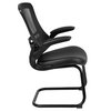 Flash Furniture Black Mesh/Leather Side Chair BL-X-5C-BK-LEA-GG