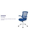 Flash Furniture Desk Chair, Mesh, Blue Mesh/White Frame BL-X-5M-WH-BLUE-GG