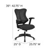 Flash Furniture Contemporary Chair, Mesh, 17-1/2" to 21-3/4" Height, Adjustable Arms, Black Mesh BL-ZP-806-BK-GG