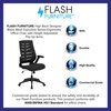 Flash Furniture Contemporary Chair, Mesh, 17-1/2" to 21-1/2" Height, Adjustable Arms, Black BL-ZP-809-BK-GG