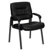 Flash Furniture Side Reception Chair, 26"L36"H, Padded, LeatherSeat, ContemporarySeries BT-1404-BKGY-GG