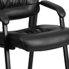 Flash Furniture Black Side Reception Chair, 23 1/4" W 26" L 36" H, Padded, Leather Seat, Contemporary Series BT-1404-GG