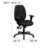 Flash Furniture Contemporary Chair, Fabric, 18" to 21-1/2" Height, Adjustable Arms, Black BT-6191H-BK-GG