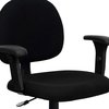 Flash Furniture Fabric Task Chair, 21 1/2-, Adjustable Padded, Black BT-660-1-BK-GG