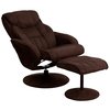 Flash Furniture Brown Microfiber Recliner and Ottoman-Wrapped Base BT-7895-MIC-PINPOINT-GG