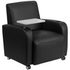 Flash Furniture Guest Chair, 27"L35"H, Raised Tablet, LeatherSeat, ContemporarySeries BT-8217-BK-CS-GG