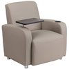 Flash Furniture Gray Guest Chair, 27 in W 27" L 35" H, Raised Tablet, Leather Seat, Contemporary Series BT-8217-GV-GG