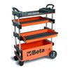Beta C27S Tool Trolley, 3 Drawer, Orange, Sheet Metal, 30 in W x 15-1/2 in D x 39 in H C27 S