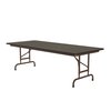 Correll Rectangle Commerical Adjustable Height Folding Utility Table, 30" W, 60" L, 22" to 32" H, Walnut CFA3060M-01