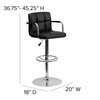 Flash Furniture Black Quilted Vinyl Barstool, Adj Height CH-102029-BK-GG