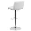 Flash Furniture White Vinyl Barstool, Adj Height, Seat Height Range: 24-3/4" to 33-1/2" CH-112010-WH-GG