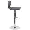 Flash Furniture Gray Vinyl Barstool, Adj Height, Seat Height Range: 25" to 33-1/2" CH-132330-GY-GG