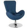 Flash Furniture Blue Fabric Side Reception Chair, 30 W 30" L 38 H, Integrated Curved, Egg Series CH-162430-BL-FAB-GG