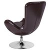 Flash Furniture Brown LeatherSoft Side Reception Chair, 30 W 30" L 38 H, Integrated Curved, Egg Series CH-162430-BN-LEA-GG