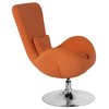 Flash Furniture Orange Fabric Side Reception Chair, 30 W 30" L 38 H, Integrated Curved, Egg Series CH-162430-OR-FAB-GG