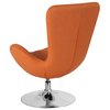 Flash Furniture Orange Fabric Side Reception Chair, 30 W 30" L 38 H, Integrated Curved, Egg Series CH-162430-OR-FAB-GG