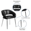 Flash Furniture Side Reception Chair, 21-3/4"L28-3/4"H, LeatherSeat, FusionSeries CH-162731-BK-GG