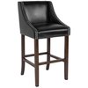 Flash Furniture Black Leather/Wood Stool, 30 CH-182020-30-BK-GG