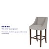 Flash Furniture Gray Fabric/Wood Stool, 30 CH-182020-30-LTGY-F-GG