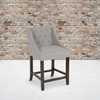 Flash Furniture Gray Fabric/Wood Stool, 24 CH-182020-T-24-LTGY-F-GG