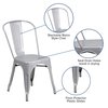 Flash Furniture Chair, 20"L33"H, ContemporarySeries CH-31230-SIL-GG