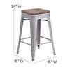 Flash Furniture 24" High Backless Silver Counter Height Stool CH-31320-24-SIL-GG
