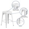 Flash Furniture 24" High Backless White Counter Height Stool CH-31320-24-WH-GG