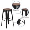 Flash Furniture 30" Black Backless Metal Stool CH-31320-30-BK-WD-GG