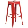 Flash Furniture 30" High No Back Red Metal Barstool Square Seat CH-31320-30-RED-GG