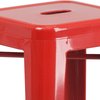 Flash Furniture 30" High No Back Red Metal Barstool Square Seat CH-31320-30-RED-GG