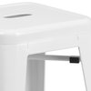 Flash Furniture 30" High No Back White Metal Barstool Square Seat CH-31320-30-WH-GG