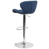 Flash Furniture Blue Fabric Barstool, Adj Height CH-321-BLFAB-GG