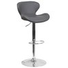 Flash Furniture Gray Vinyl Barstool, Adj Height CH-321-GY-GG