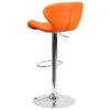 Flash Furniture Orange Vinyl Barstool, Adj Height CH-321-ORG-GG