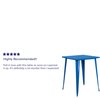 Flash Furniture 33.25" W, 33.25" L, 40.75" H, Metal Top, Blue CH-51040-40-BL-GG