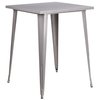 Flash Furniture 33.25" W, 33.25" L, 40.75" H, Metal Top, Grey CH-51040-40-SIL-GG