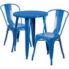 Flash Furniture Round 24" W, 24" L, 29" H, Metal Top, Blue CH-51080TH-2-18CAFE-BL-GG