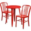 Flash Furniture Round 24" W, 24" L, 29" H, Metal Top, Red CH-51080TH-2-18VRT-RED-GG