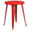 Flash Furniture Round 24" W, 24" L, 29" H, Metal Top, Red CH-51080TH-2-18VRT-RED-GG
