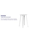 Flash Furniture 24" W, 24" L, 41" H, Galvanized Steel, Rubber Top, White CH-51080-40-WH-GG