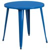 Flash Furniture Round 30" W, 30" L, 29.5" H, Metal Top, Blue CH-51090TH-4-18VRT-BL-GG