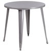 Flash Furniture Round 30" W, 30" L, 29.5" H, Metal Top, Grey CH-51090TH-4-18VRT-SIL-GG