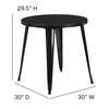 Flash Furniture Round 30" W, 30" L, 29.5" H, Metal Top, Black CH-51090-29-BK-GG