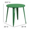Flash Furniture Round 30" W, 30" L, 29.5" H, Metal Top, Green CH-51090-29-GN-GG