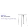 Flash Furniture 30" W, 30" L, 41" H, Metal Top, White CH-51090-40-WH-GG
