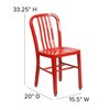 Flash Furniture Gael Commercial Grade Red Metal Indoor-Outdoor Chair CH-61200-18-RED-GG