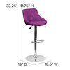 Flash Furniture Purple Vinyl Barstool, Adj Height, Seat Height Range: 23" to 32" CH-82028A-PUR-GG