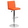 Flash Furniture Orange Vinyl Barstool, Adj Height, Backrest: Panel Back CH-92066-ORG-GG