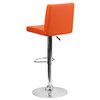 Flash Furniture Orange Vinyl Barstool, Adj Height, Backrest: Panel Back CH-92066-ORG-GG