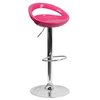 Flash Furniture Pink Vinyl Barstool, Adj Height, Seat Material: Plastic CH-TC3-1062-PK-GG